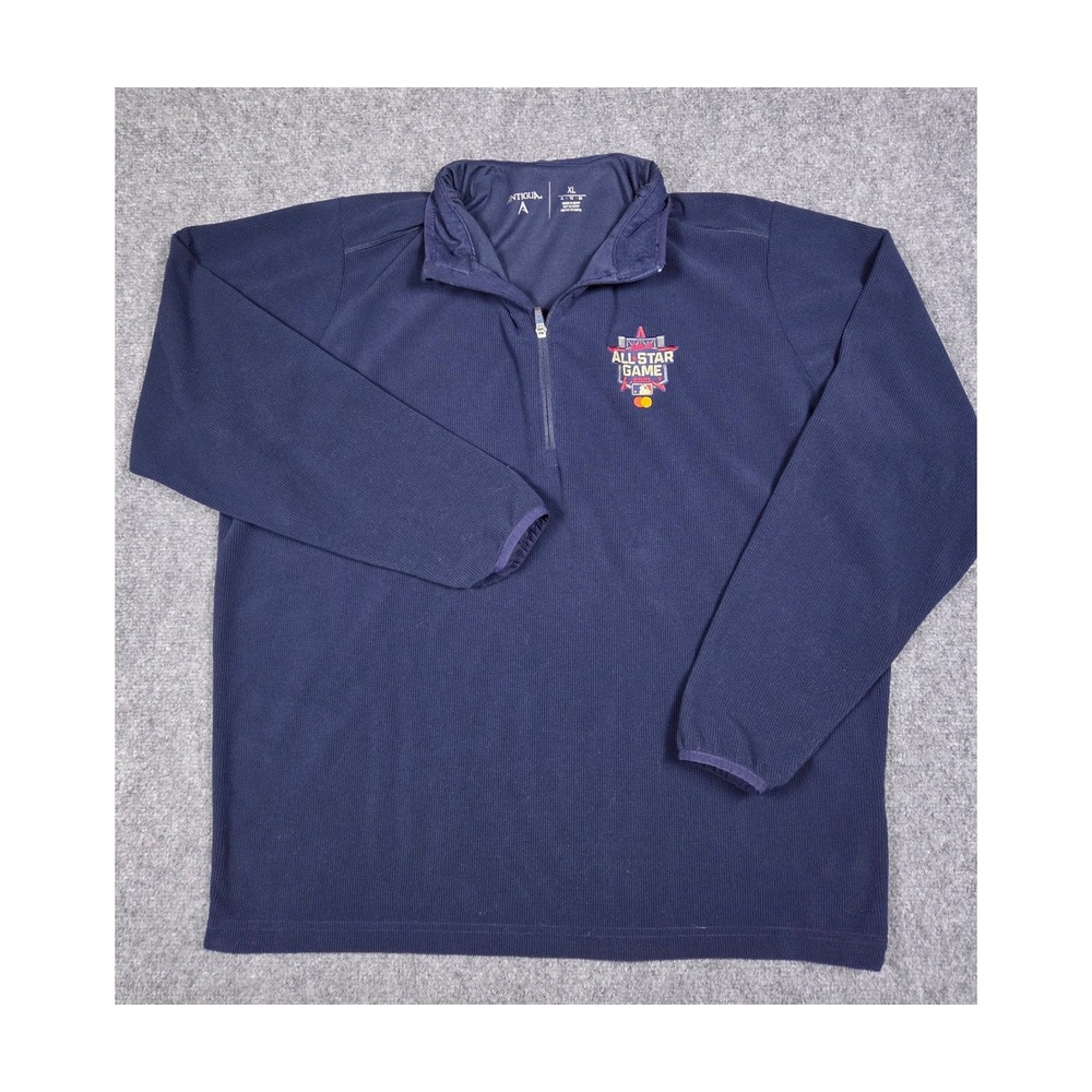 2021 MLB All Star Game Atlanta Antigua Mens XL 1/4 Zip Pullover XL Navy Blue